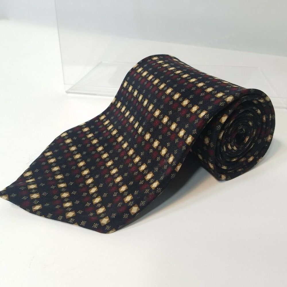 DI MOGGIO GOLD X-LONG MEN'S TIE PURE SILK GEOMETRI